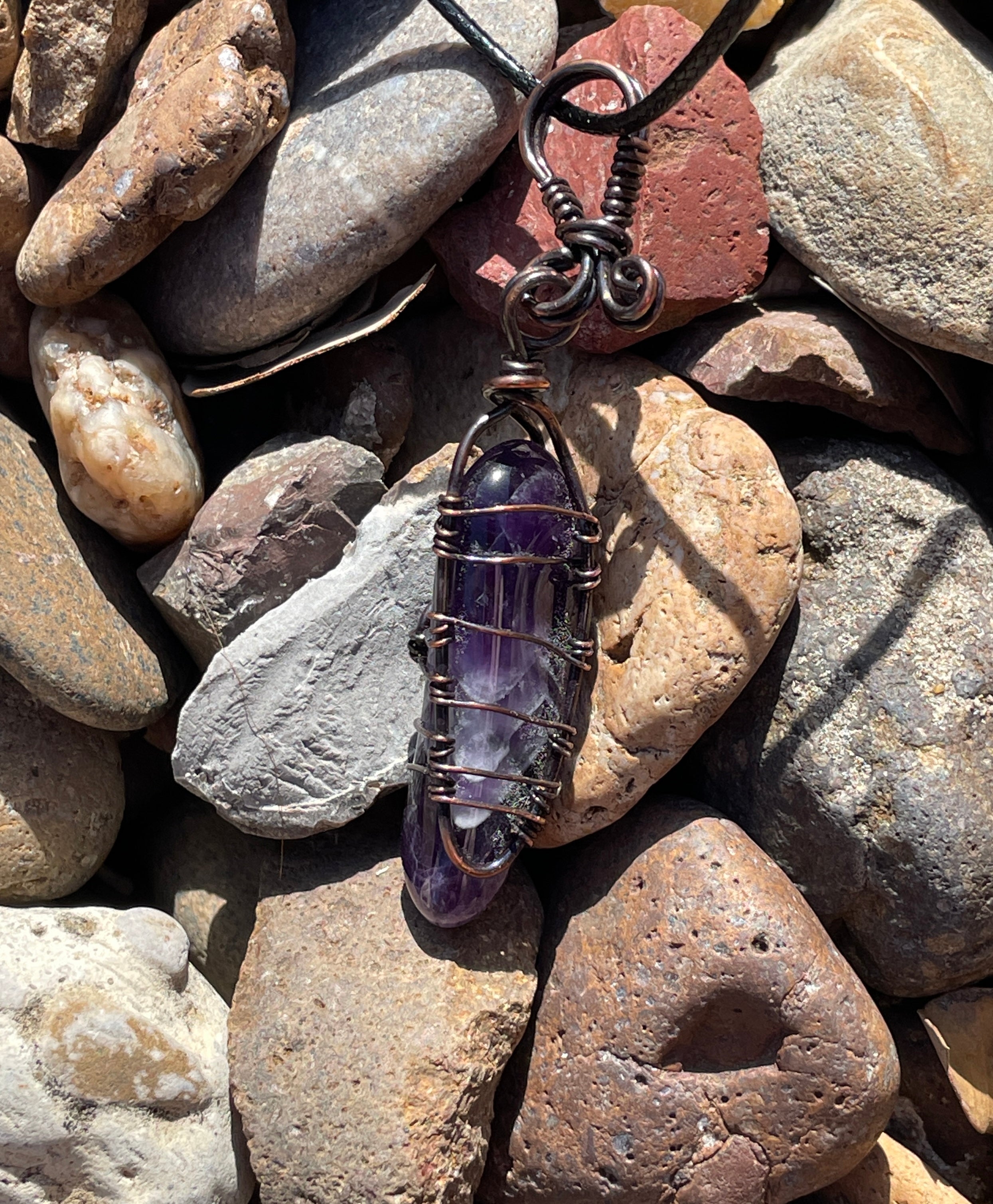 Tumbled Stone Wraps | Hand-Wrapped Copper Wire | Little Stone Raven