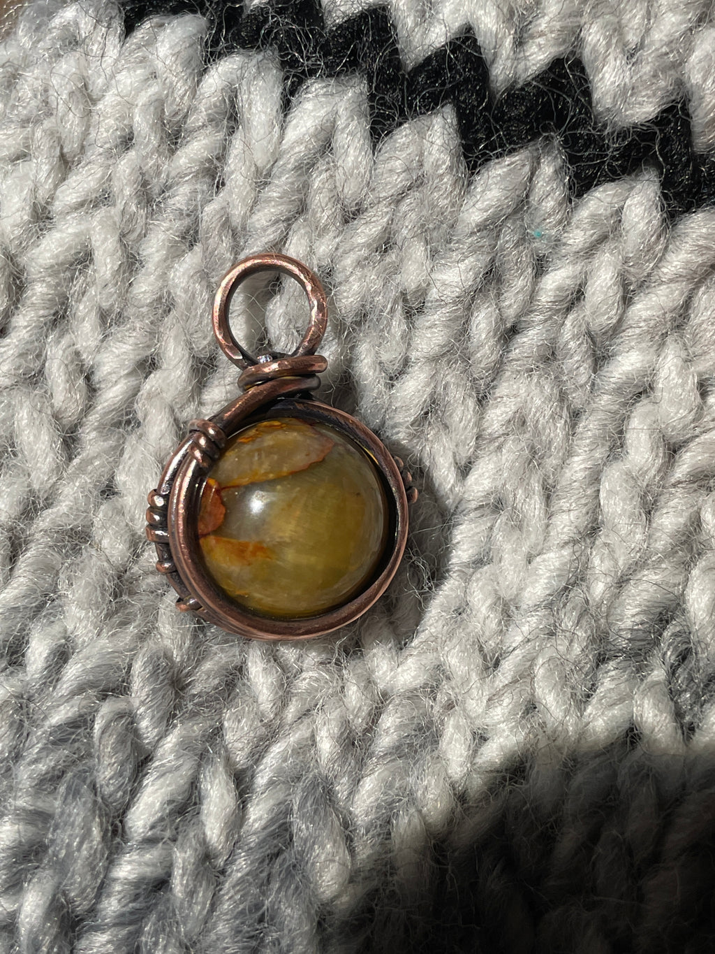 Pietersite Bead Pendants | Hand-Wrapped Copper Wire | Little Stone Raven