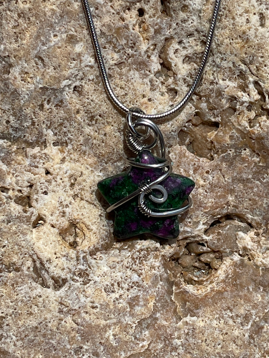Star Shaped Stone Wire Wraps | Hand-Wrapped | Little Stone Raven
