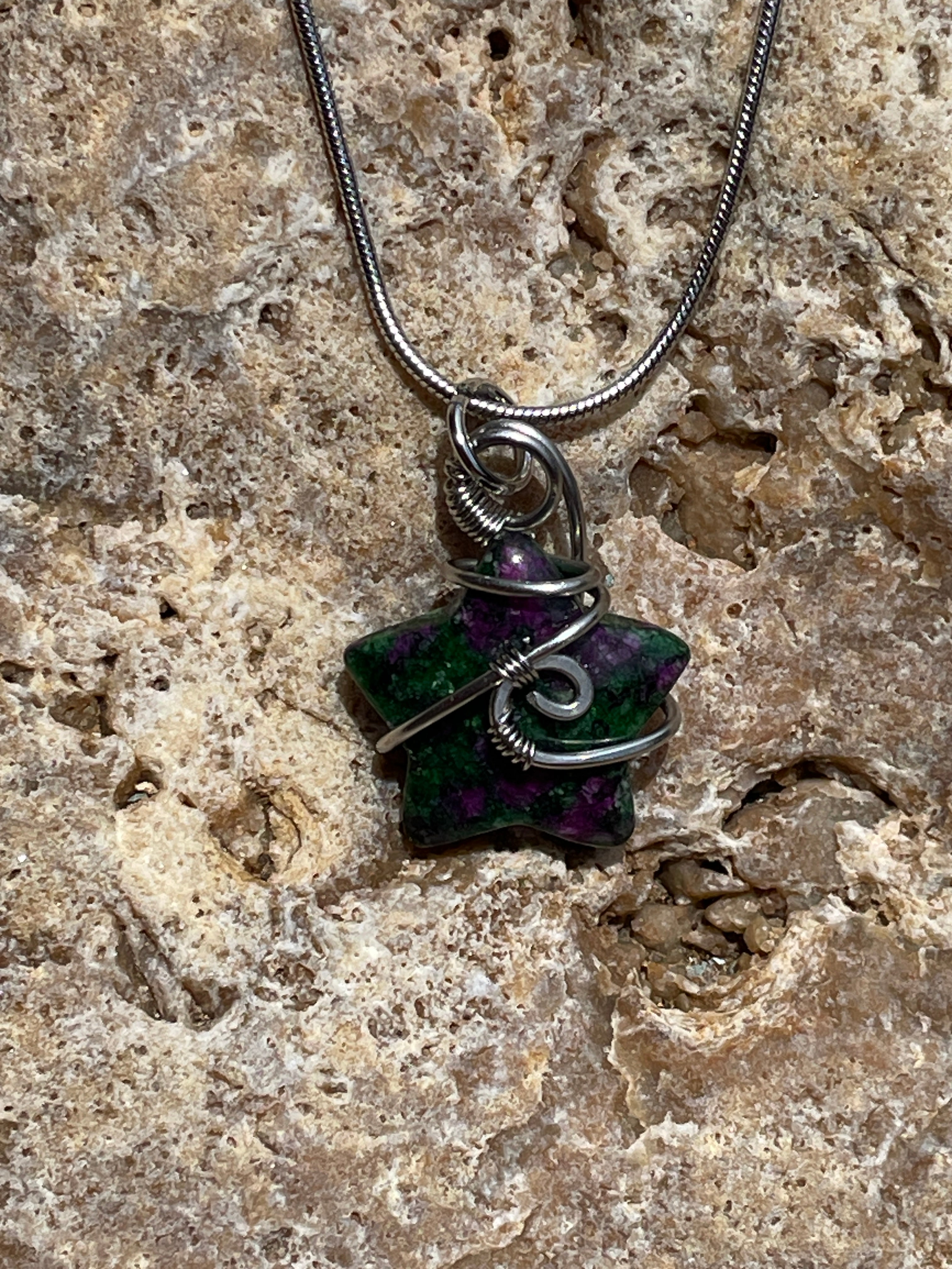 Star Shaped Stone Wire Wraps | Hand-Wrapped | Little Stone Raven