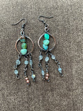 Wire Wrapped Beaded Earrings | Hand-Wrapped Copper Wire | Little Stone Raven