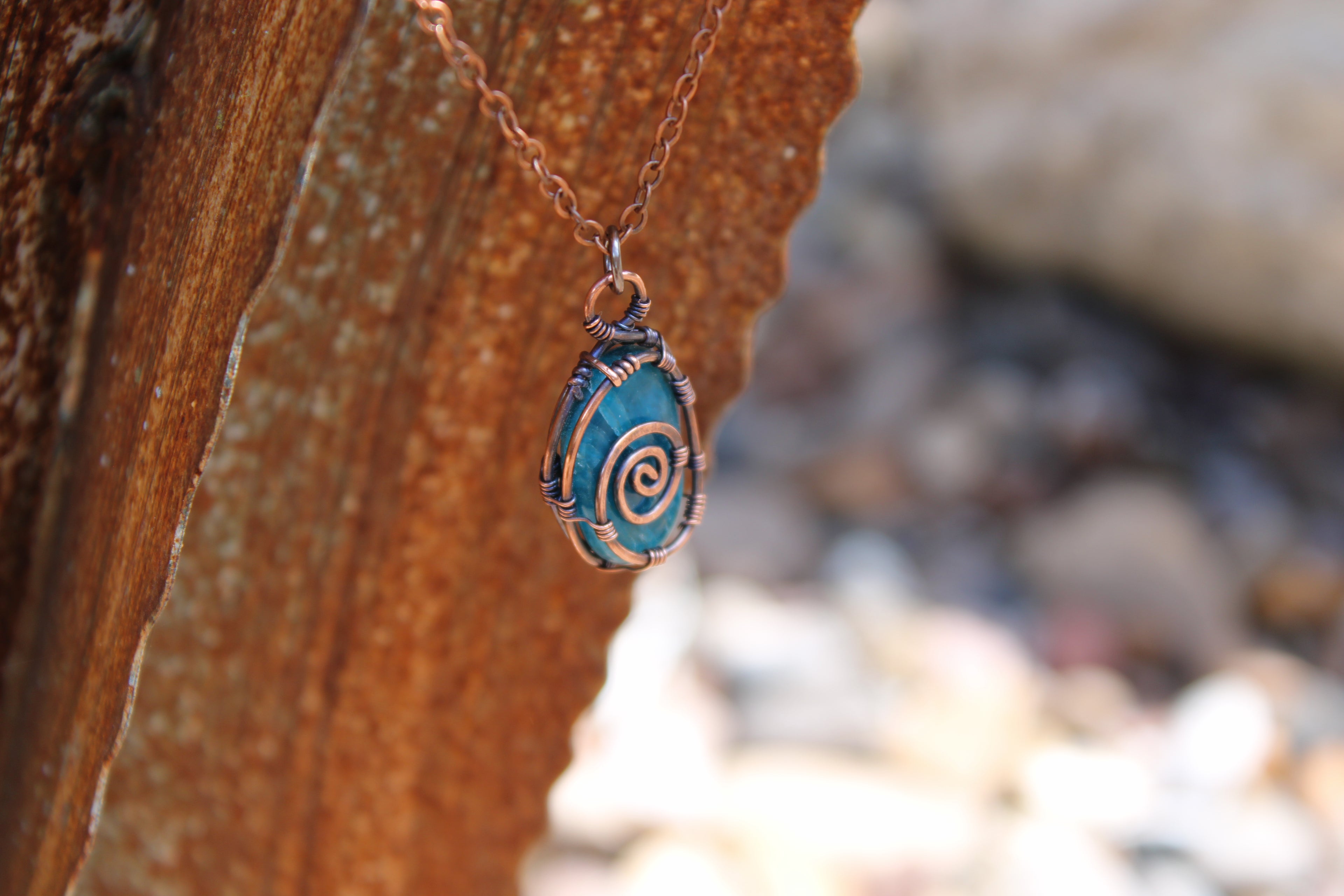 Tumbled Stone Wraps | Hand-Wrapped Copper Wire | Little Stone Raven
