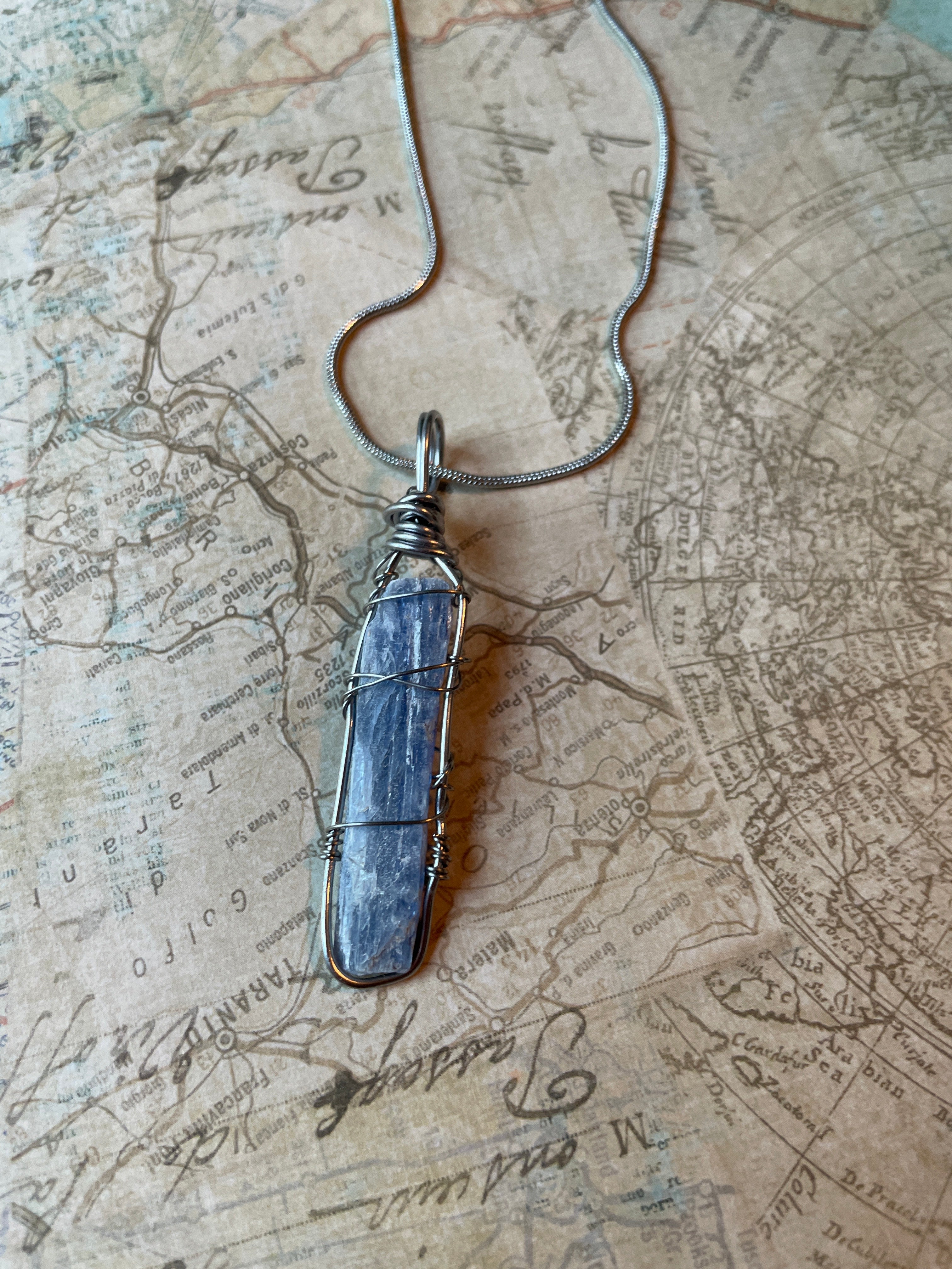 Rough Kyanite Wraps | Hand-Wrapped Steel Wire | Little Stone Raven