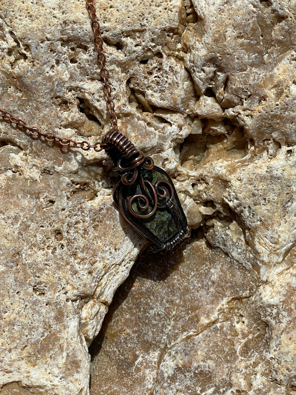 Coffin Shaped Pendants| Hand-Wrapped Copper Wire | Little Stone Raven