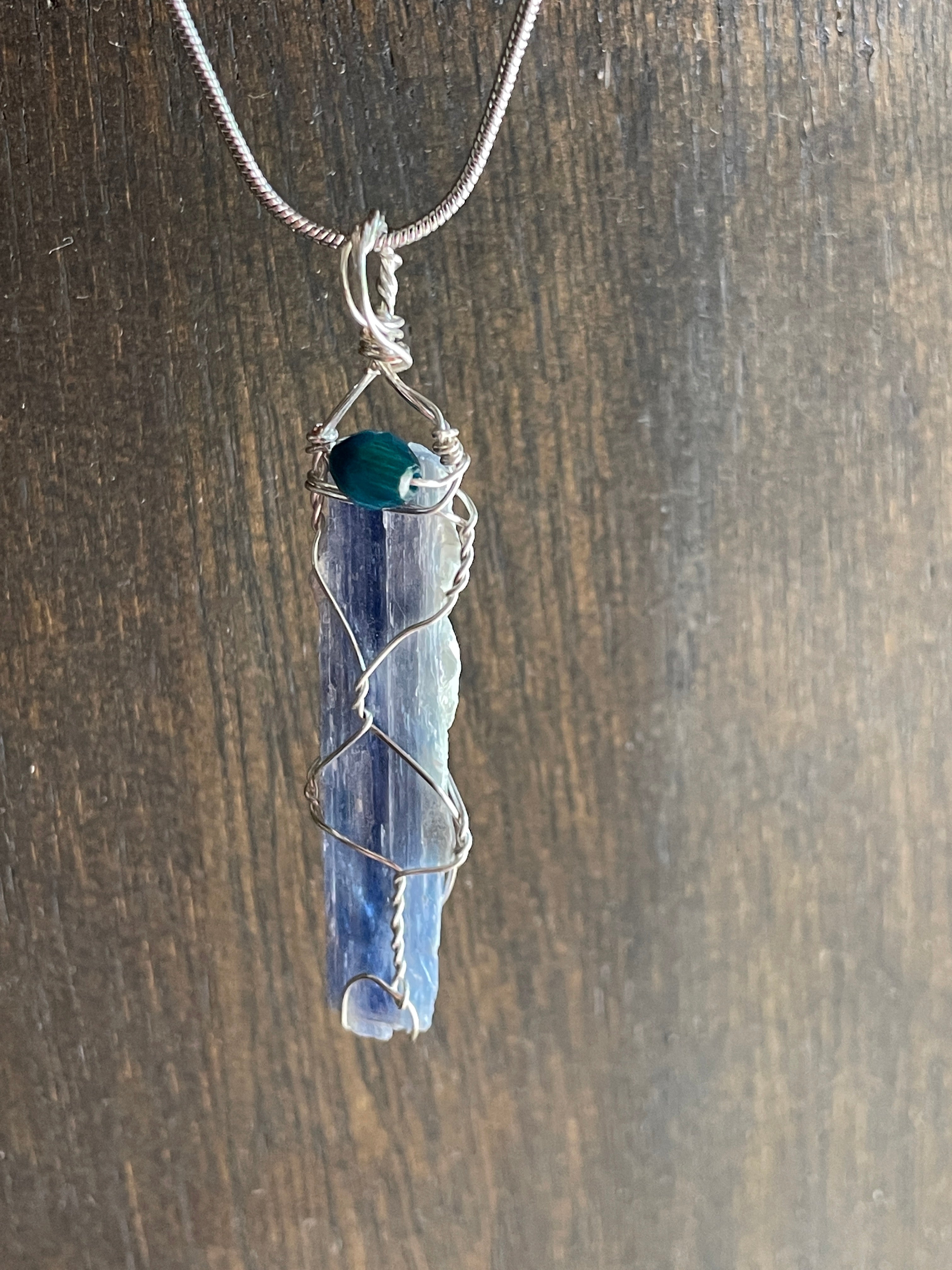 Rough Kyanite Wraps | Hand-Wrapped Steel Wire | Little Stone Raven