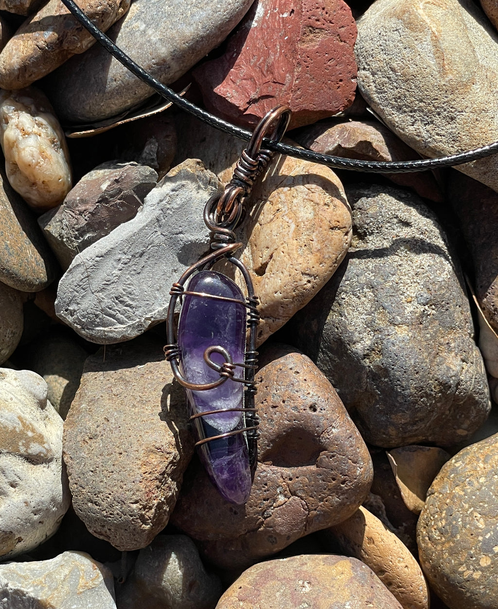 Tumbled Stone Wraps | Hand-Wrapped Copper Wire | Little Stone Raven