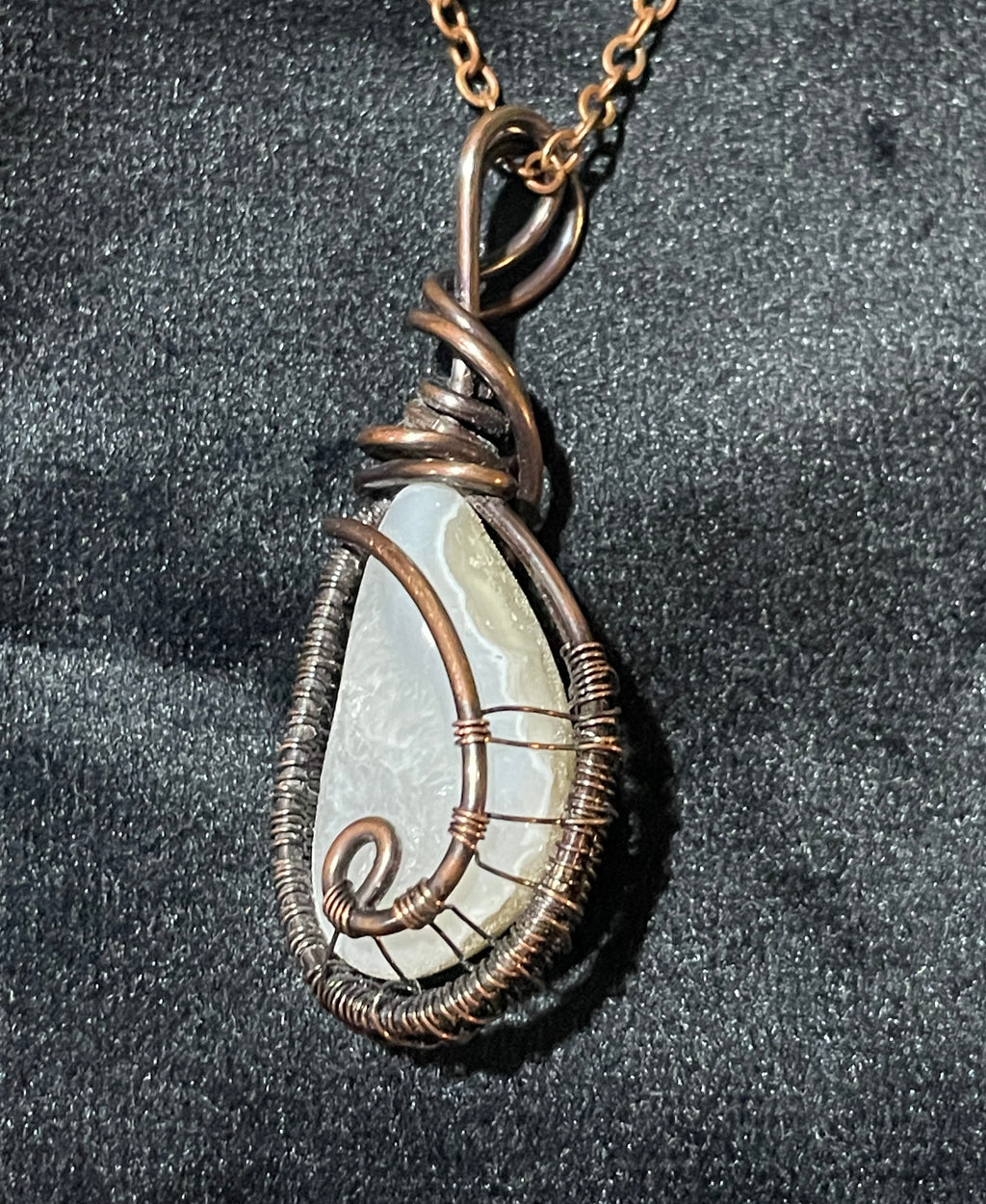 Moss Agate Pendants | Hand-Wrapped Copper Wire | Little Stone Raven