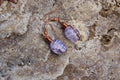 Cracked Glass Bead Earrings | Hand-Wrapped Copper Wire | Little Stone Raven