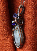 Labradorite and Beaded Pendants| Hand-Wrapped Copper Wire | Little Stone Raven