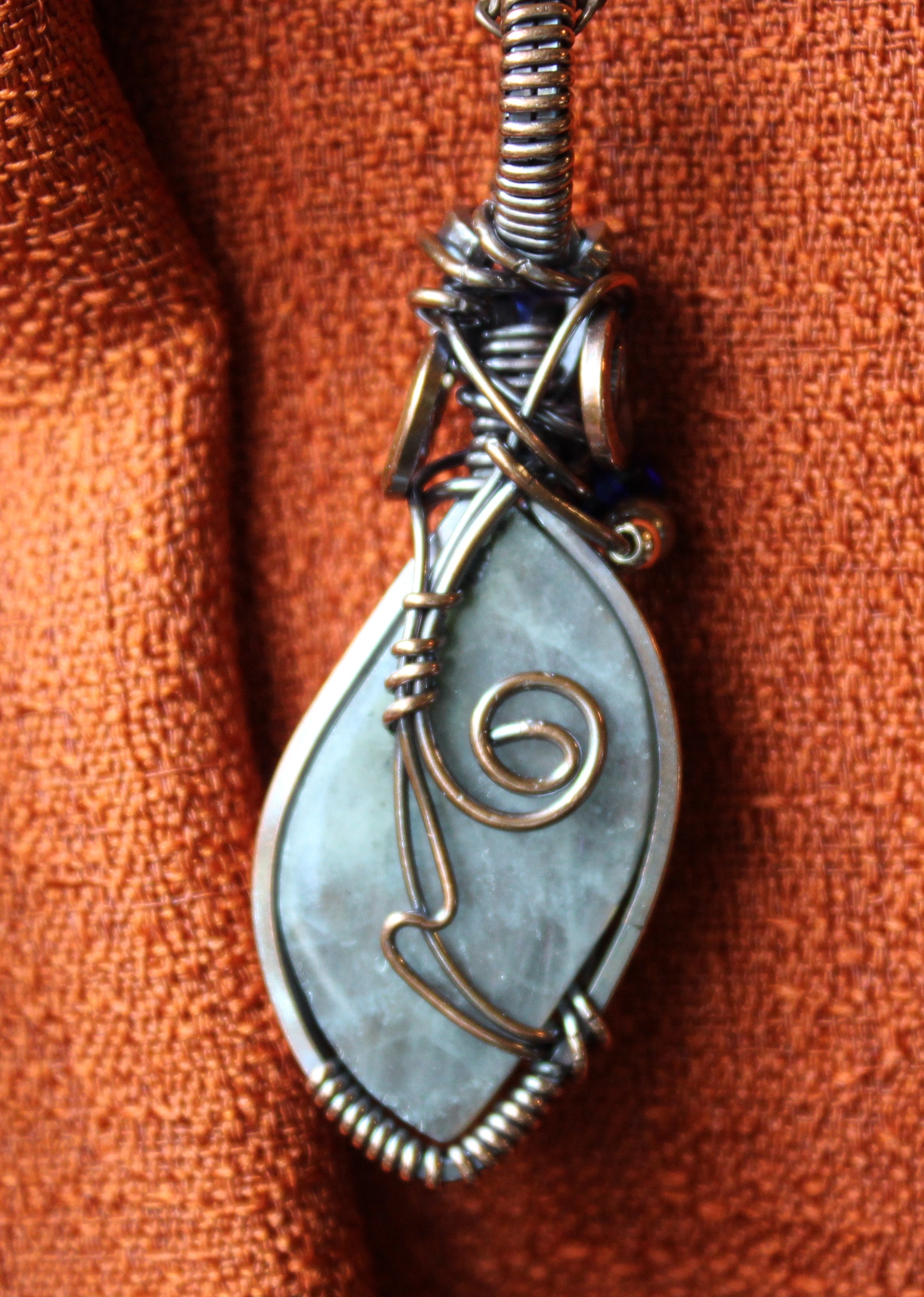 Labradorite and Beaded Pendants| Hand-Wrapped Copper Wire | Little Stone Raven