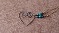 Copper Heart with blue beads | Hand-Wrapped Copper Wire | Little Stone Raven