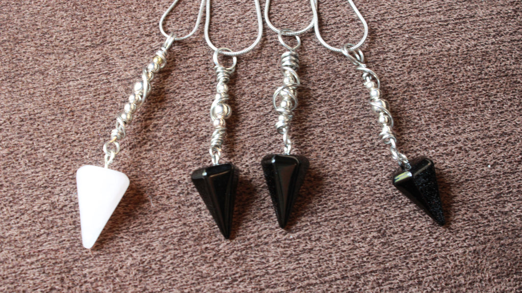 Pendulum Pendants | Hand-Wrapped Copper Wire | Little Stone Raven