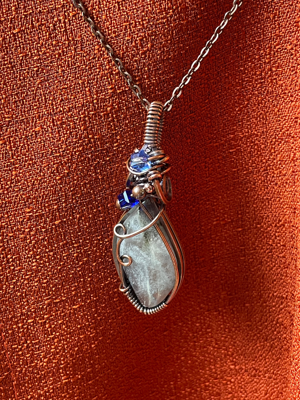Labradorite and Beaded Pendants| Hand-Wrapped Copper Wire | Little Stone Raven