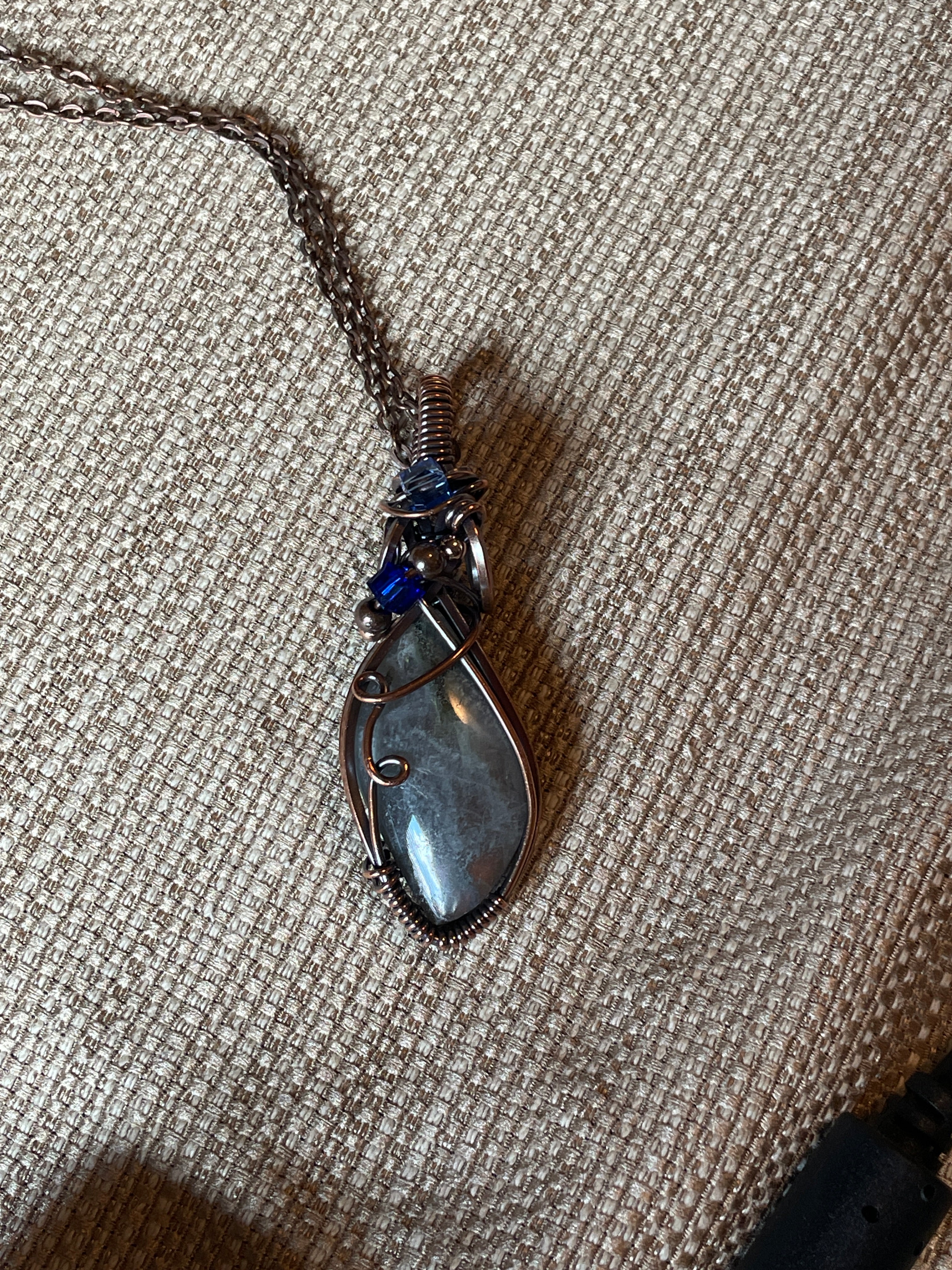 Labradorite and Beaded Pendants| Hand-Wrapped Copper Wire | Little Stone Raven