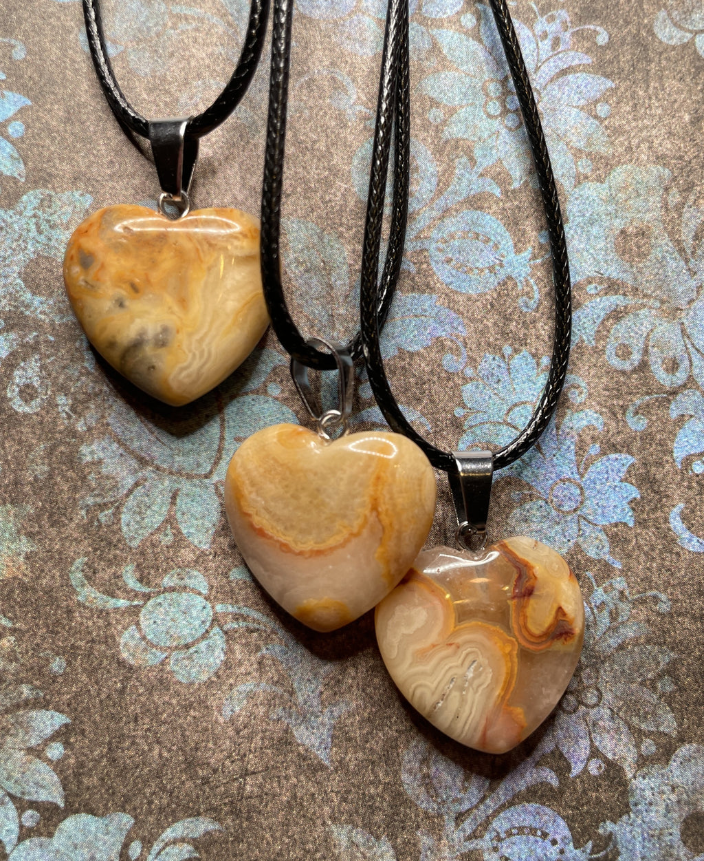 Stone Heart Pendants | Hand-Wrapped Copper Wire | Little Stone Raven